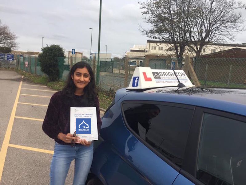 Farah passes driving test with Brighton Lessons